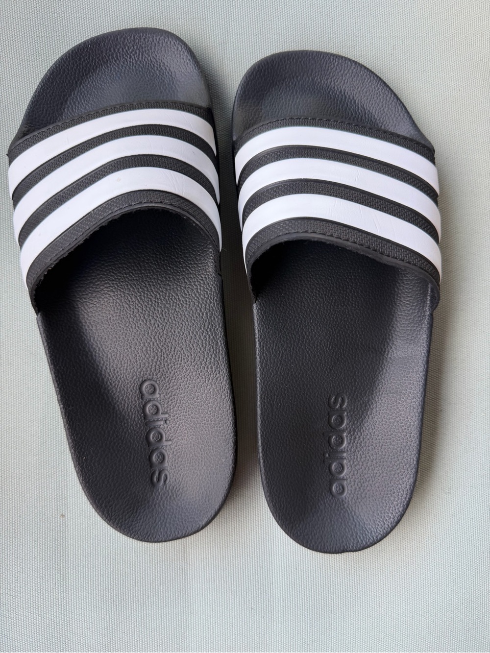 adidas Black Textured Slide Sandals